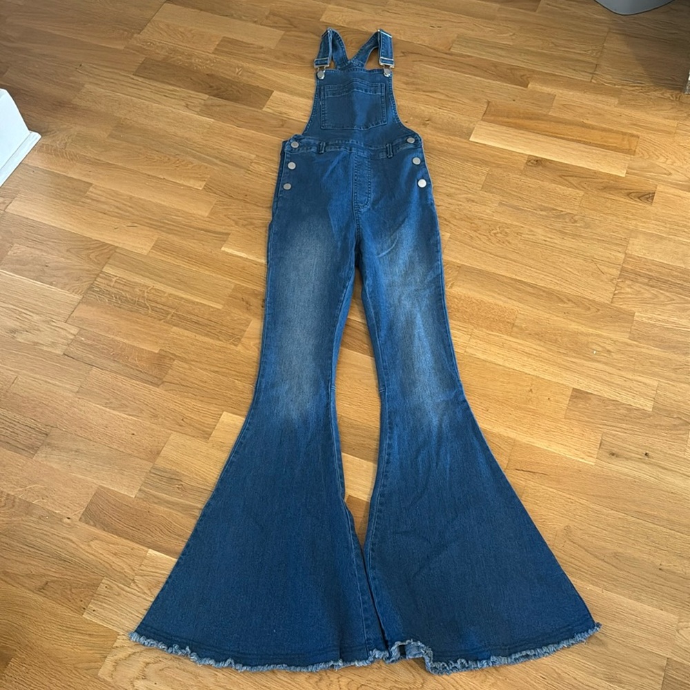 Altar’d State Flare Leg Denim Overalls